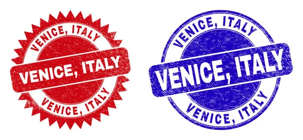Venedik, İtalya Yuvarlak ve Aşınmış Biçimli Rosette Damgaları — Stok Vektör