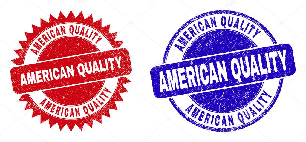 AMERICAN QUALITY Round and Rosette Watermarks with Scratched Texture