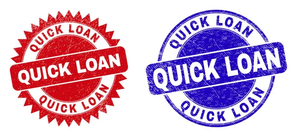 Selos redondos e de roseta do empréstimo de QUICK com superfície corroída — Vetor de Stock