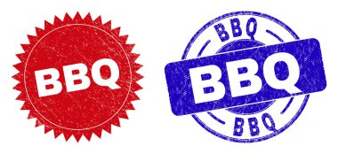 BBQ yuvarlak ve Rosette desenli mühürlü.