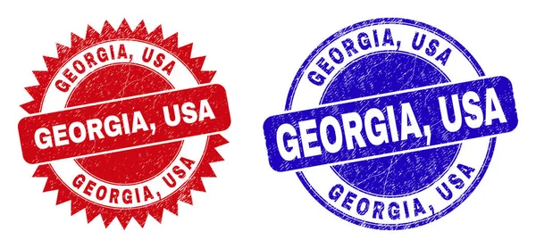 GEORGIA, USA Rund- und Rosettenwasserzeichen mit Gummioberfläche — Stockvektor
