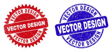 VECTOR DESIGN Yuvarlak ve Rosette Damga Mührü Çizik Doku