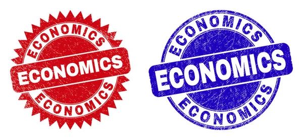 ECONOMICS Yuvarlak ve Rosette Tehlike Biçimli Mühür — Stok Vektör