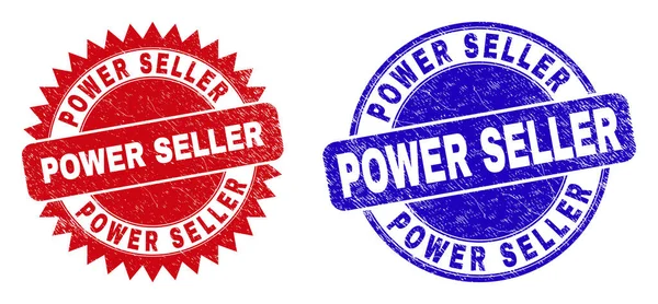 POWER SELLER Round and Rosette Watermarks with Distress Surface — Stock Vector