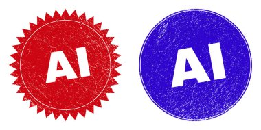 Yapay Zeka Yuvarlak ve Grunge Tarzlı Rosette Damgaları