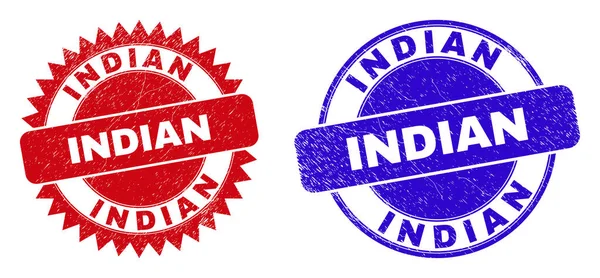 Marcas de água INDIAN Rounded e Rosette com estilo de borracha —  Vetores de Stock