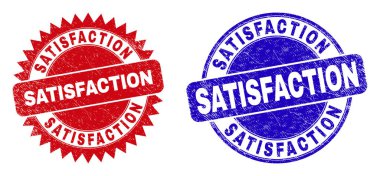 SATISFACTION Yuvarlak ve Grunged Surface ile Rosette Damgaları