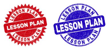 LESSON Plân Yuvarlak ve Rosette Kirli Yapılı Damgalar