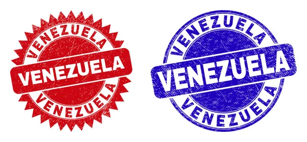 Runde Und Rosette Venezuela Wasserzeichen Flache Vektor Wasserzeichen Mit Venezuela — Stockvektor