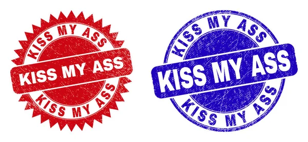 Rosette Kiss Ass Watermarks Flat Vector Textured Watermarks Kiss Ass — Vector de stock