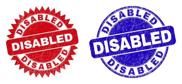 Okrągłe Rozetka Disabled Znaki Wodne Płaskie Znaczki Wektorowe Napisem Disabled — Wektor stockowy
