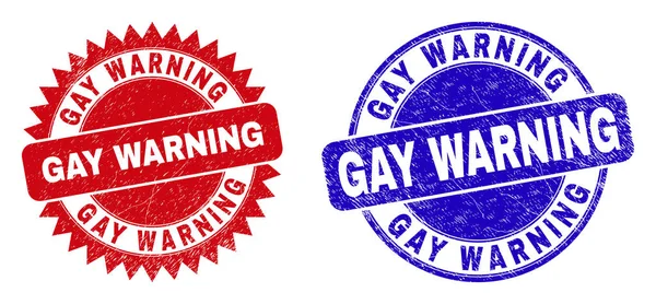 Rosette Gay Warning Watermarks Flat Vector Scratched Watermarks Gay Warning — Stock Vector