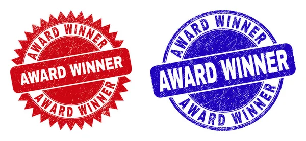 Rosette Award Winner Watermarks Flat Vector Grunge Seal Stamps Award — Stock Vector
