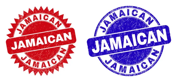 Kerek Rozetta Jamaican Pecsét Lapos Vektor Grunge Pecsét Bélyegek Jamaican — Stock Vector