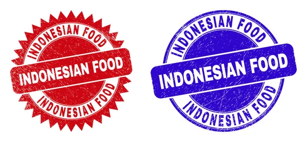 Marcas Agua Redondeadas Rosetas Indonesian Food Marcas Agua Planas Peligro — Archivo Imágenes Vectoriales