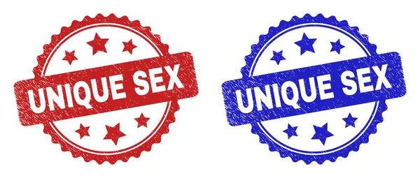 UNIQUE SEX Rosette vízjelek Grunged Surface használatával — Stock Vector