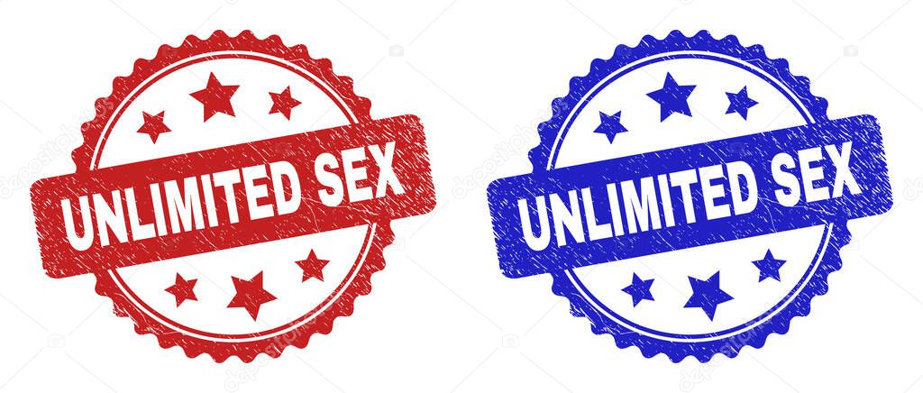 UNLIMITED SEX Rosette Stamps Using Grunged Style