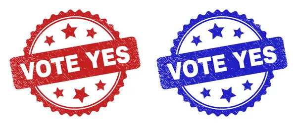 VOTE YES Rosette Watermarks Using Grunged Texture — Stock Vector