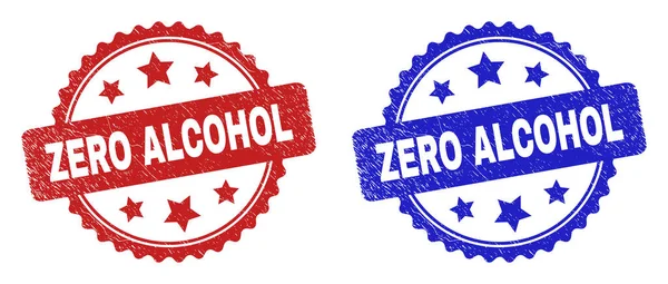 ZERO ALCOHOL Rosette Bélyegek tisztátalan felülettel — Stock Vector