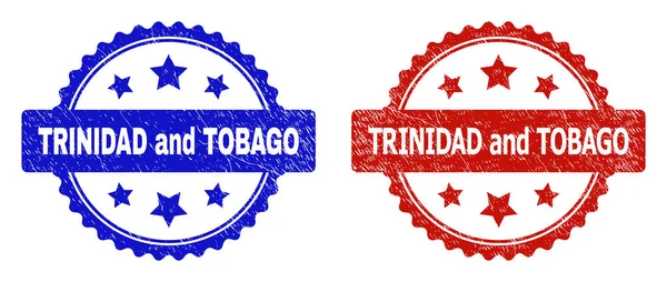TRINIDAD Y TOBAGO Roseta Sellos con superficie de goma — Vector de stock