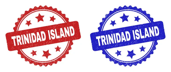 Razítka TRINIDAD ISLAND Rosette pomocí nečistého stylu — Stockový vektor