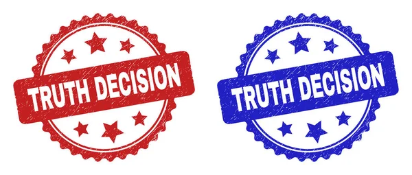 TRUTH DECISION Rosette Watermarks with Grunged Style - Stok Vektor