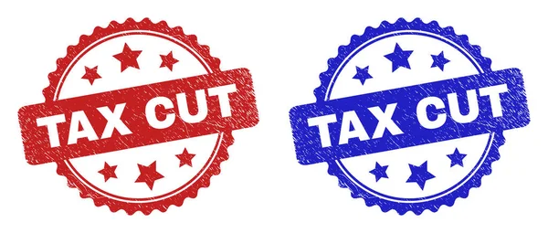 使用腐蚀表面的TAX CUT玫瑰封条 — 图库矢量图片