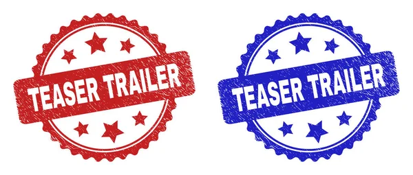 TEASER TRAILER Rosette Stamp Seals avec texture impure — Image vectorielle