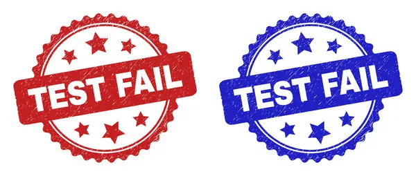 TEST FAIL Rosette Stamps Using Scratched Surface — Stock Vector