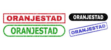 ORANJESTAD Dörtgen Mühürleri Grunged Stili Kullanıyor