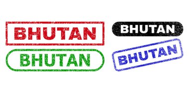 Çizik Doku kullanarak BHUTAN Dikdörtgen Filigranı