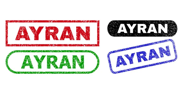 Sellos de rectángulo AYRAN con estilo Grunged — Vector de stock