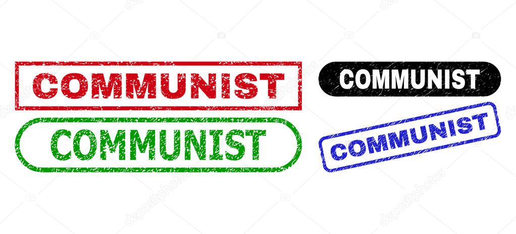COMMUNIST Rectangle Watermarks with Rubber Style