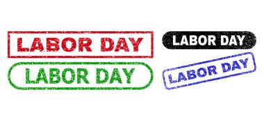 LABOR GÜNÜ Dikdörtgen Damga Mührü Tehlike Dokusuyla