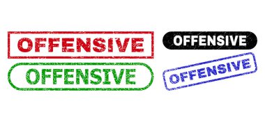 Aşınmış desenli OffENSIVE Dikdörtgen Damgaları