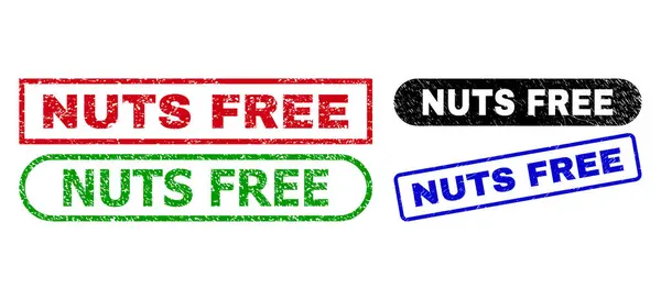Selos de selo de retângulo livre NUTS usando superfície Grunge —  Vetores de Stock