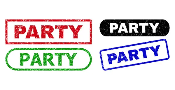 PARTY Dikdörtgen Damgaları Tehlike Dokusuyla