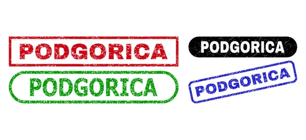 Ορθογώνια γραμματόσημα PODGORICA που χρησιμοποιούν επιφάνεια με σχίσιμο — Διανυσματικό Αρχείο