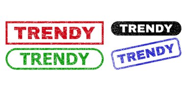 Kirli dokuyu kullanarak TRENDY Dikdörtgen Mühürleri