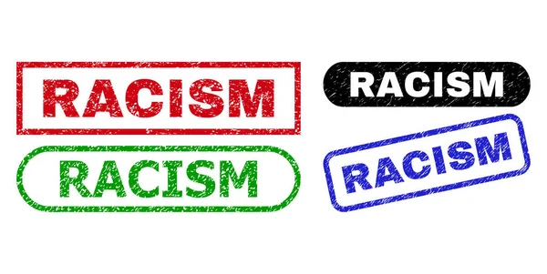 RACISM rechthoek afdichtingen met behulp van Grunge Style — Stockvector