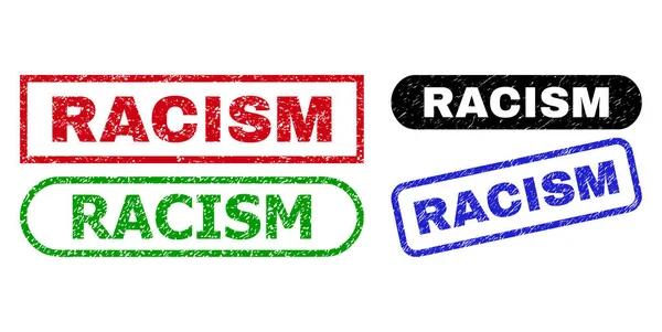 使用Grunge样式的RACISM矩形密封 — 图库矢量图片