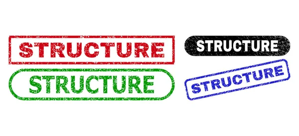 Selos retangulares de ESTRUTURA usando superfície Grunged — Vetor de Stock