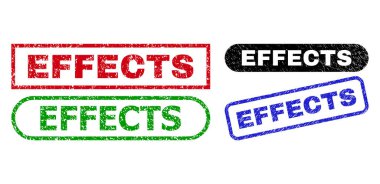 Aşınmış Yüzey ile EFFECTS Dikdörtgen Mühürleri