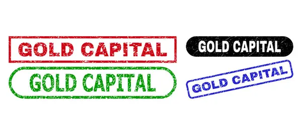 GOLD CAPITAL Watermerken voor rechthoekige watermerken met behulp van beschadigde textuur — Stockvector