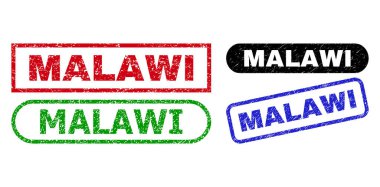 MALAWI Dikdörtgen Mühür Mührü Kirli Yüzey Kullanılıyor