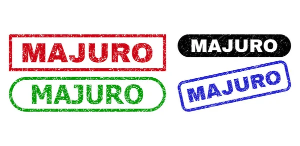 Selos de selo de retângulo MAJURO usando superfície de estresse — Vetor de Stock