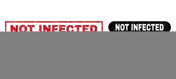 NOT INFECTED Rectangle Stamps Using Unclean Texture — Stock Vector