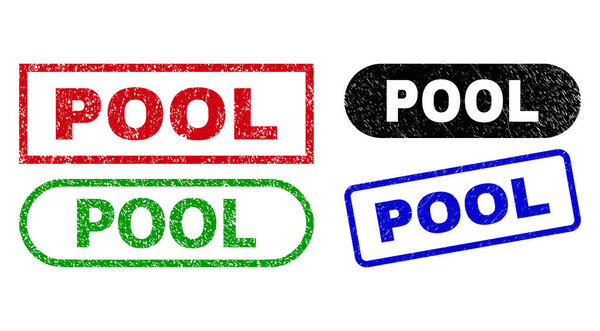 POOL Rectangle Stamp Seals Using Rubber Style