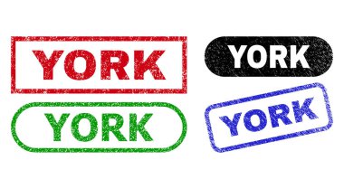 YORK Dikdörtgen Damga Mührü Grunge Dokusunu Kullanarak