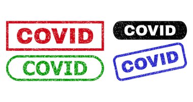 COVID Dikdörtgen Filigranı Grunged Doku Kullanımı